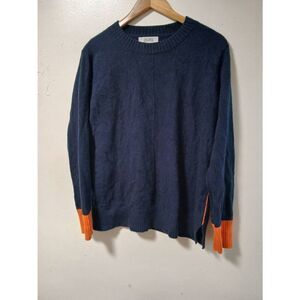 Pura cashmere womens xl PREMIUM QUALITY CASHMERE sweater color block blue